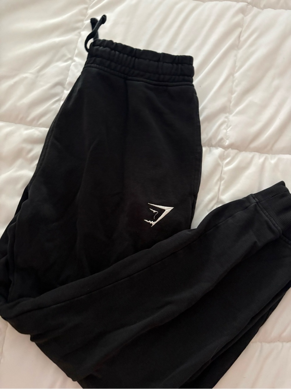 Gymshark Black Joggers with White Logo
